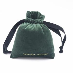 China Necklace Earring Fabric Drawstring Gift Bags Velour Drawstring Pouch wholesale