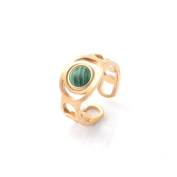 Ring women's fashion niche design sense titanium steel peacock stone women's
