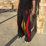 Men's Custom Streetwear Striped Sweatpants 100% Cotton Wide Leg Flare Sweat Pant