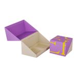 Purple Beige Cardboard Cake Box , Paper Cake Containers With Hot Stamping Logo