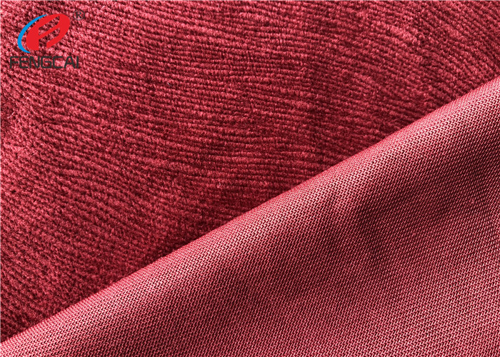 Burnout Polyester Brushed Velboa Fabric , Velvet Sofa Fabric Warm Keeping Performance