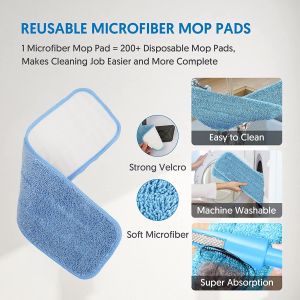 Professional microfiber wet mop heads Machine Washable Long Lasting Reusable