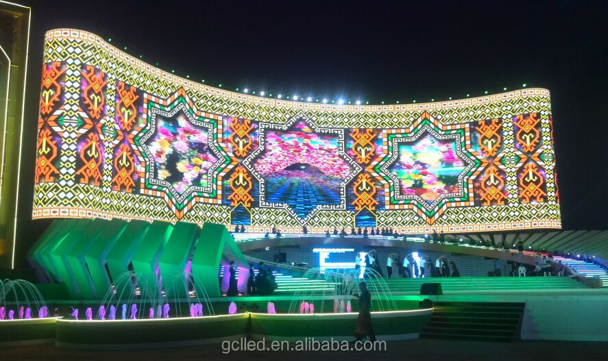 Gmesh P15.625-31.25mm Outdoor Advertising Grille Screen Transparency 10000nits DIP LEDs Color Depth 256 Media Datasheet