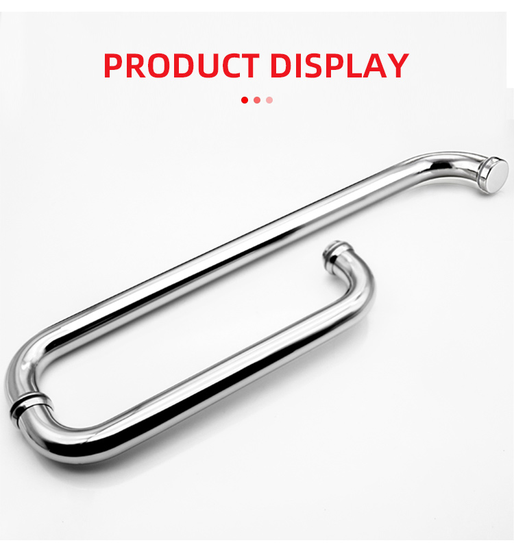Hotel Silver Shower Enclosure Room Glass Door Back to Back Towel Bar Pull Handle