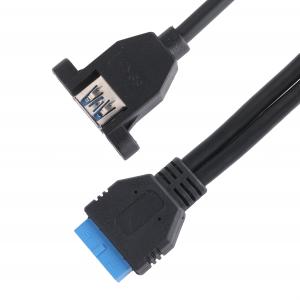 China USB 3.0 Front Panel Motherboard 19/20 Pin Cable To USB Female Splitter Adapter Extension Connector on sale