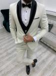 Ventura White Shawl Collar Tuxedo Slim Fit 3pc 65% Polyester