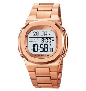 China 2036 Qibla Direction Religious Watch Calendar Luxury Muslim Digital Azan Watch Mens Wrist wholesale