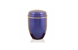 China Steel funeral urns for human ashes shining blue color H 24.8cm Dia 16.5cm wholesale