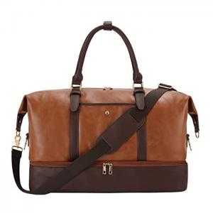 China PU Leather Weekender Bag , Travel Duffel Bags With Shoe And Laptop Compartment wholesale
