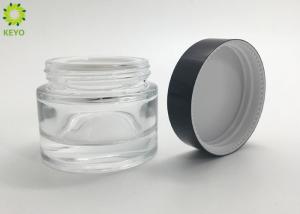 China 30ml Glass Cream Container Thick Bottom 1oz Clear Glass Jar wholesale