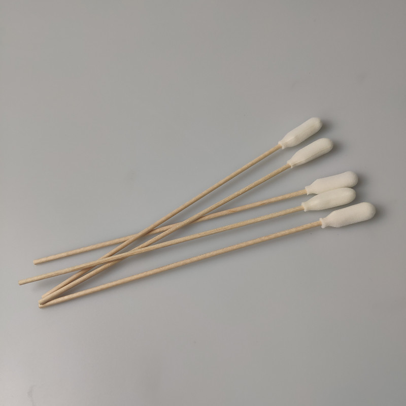 Medical 150mm 6 Inch Foam Covered Wooden Cotton Swab