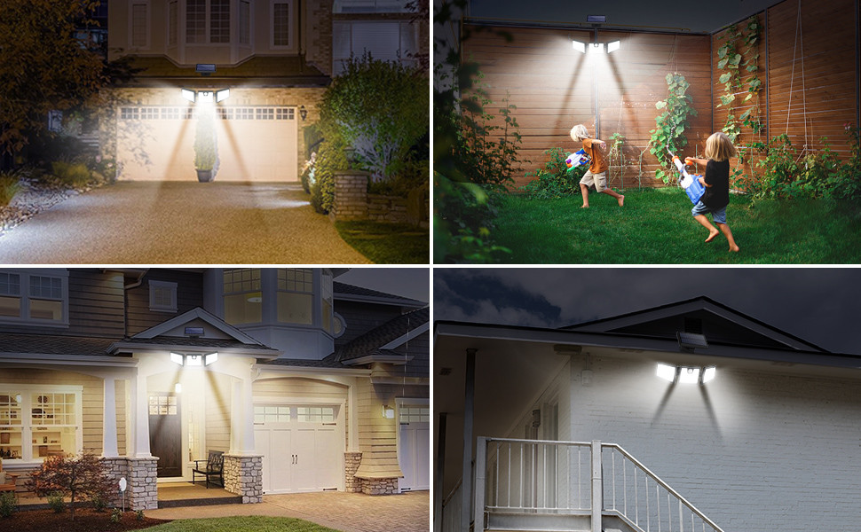 IP44 Solar Sconce Lights 500LM Smart Outdoor Wall Light 1.5W