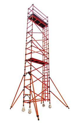 Leader GRP Fiberglass Narrow Mobile Scaffold Tower Fire Proof Anti Oxidation