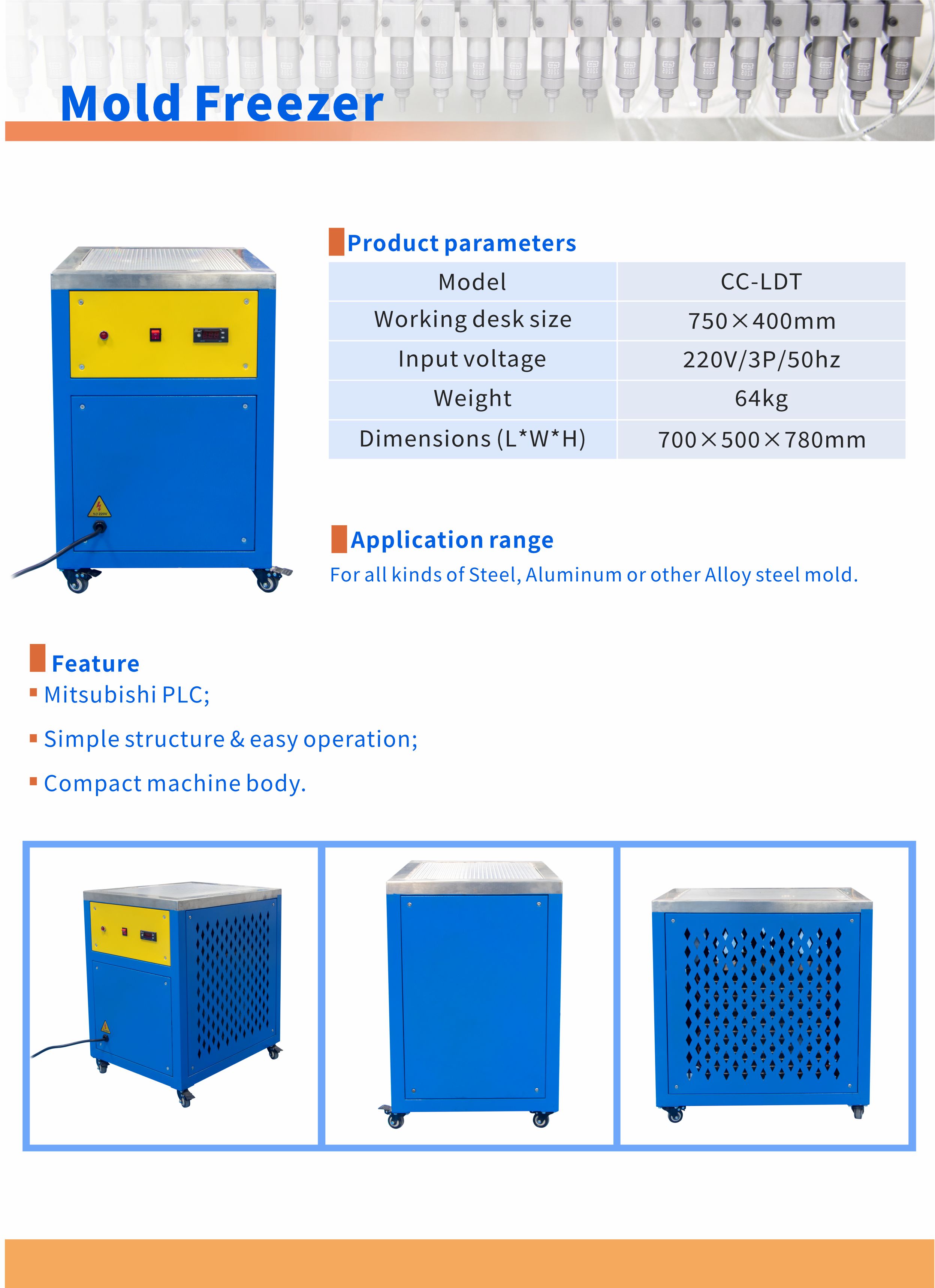 Easy Operation Industrial Mold Freezer Table For Steel Aluminum Alloy Steel Mold