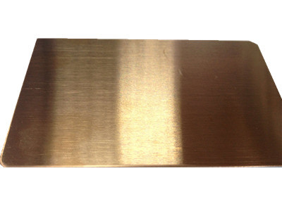 Hairline finish Rose Gold colored stainless steel sheet 1219*2438mm with PVC