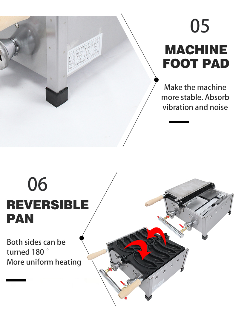 2024 Year Fashion Design Lpg Ng Gas Electric Long Waffle Maker Banana Shape Stick