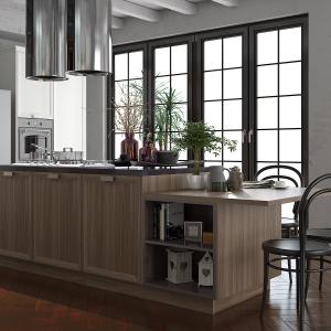 China Kitchen Cabinets With Built-In Appliances 304 Stainless Steel Cabinetry wholesale