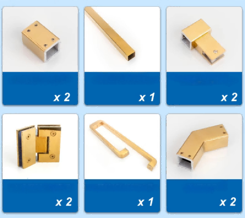 135 Degrees Partitioned Shower Door Profile Waterproof Shower Door Hardware