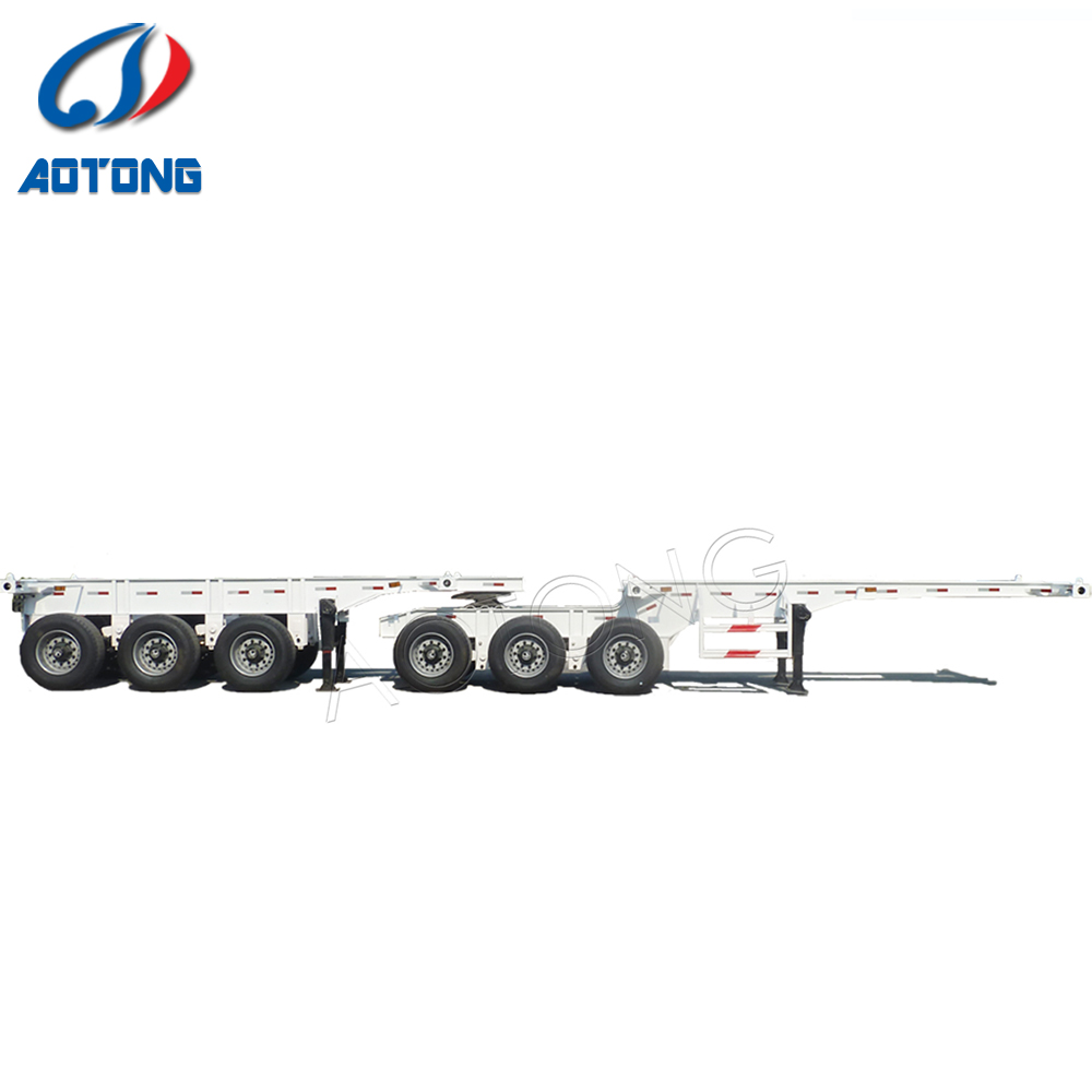 Truck Trailer 3 axles flatbed semi-trailer platform 40ft 48ft for container transport