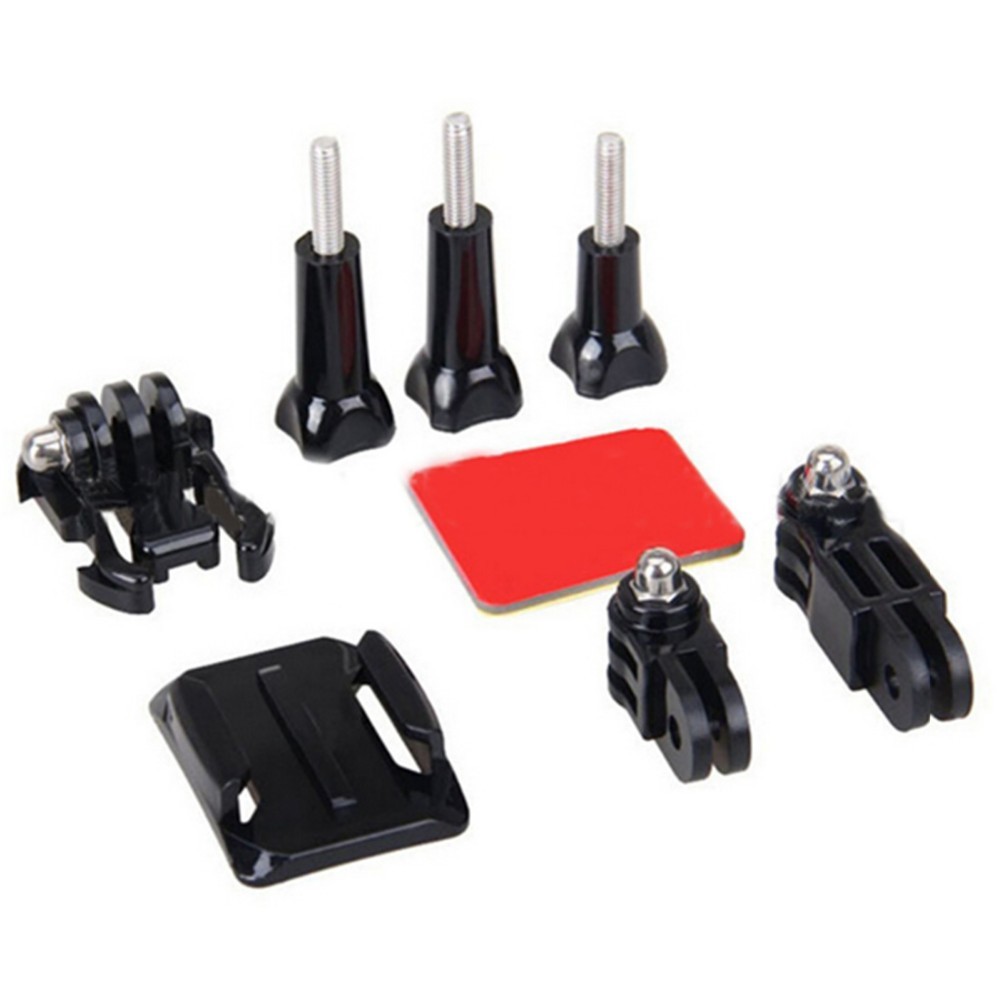 GoPro Helmet Mount Curved Base and 3 Way Pivot Arm Screw For GoPro Hero 5 4 3 Session Xiaomi Yi 2 4K SJCAM SJ4000