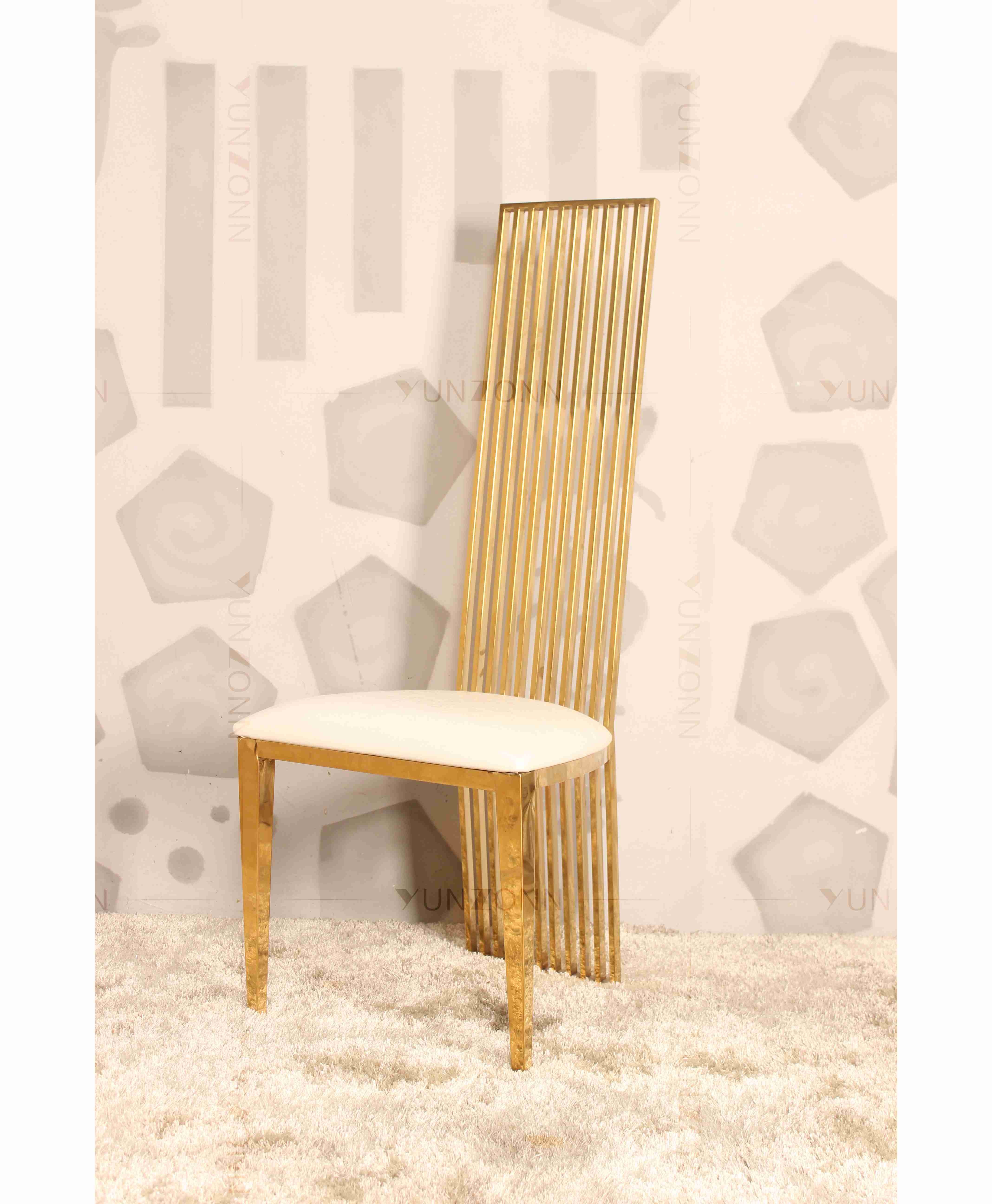 High Back Wedding Chair Gold luxury banquet chairs Stainless Steel Weight 200Kg