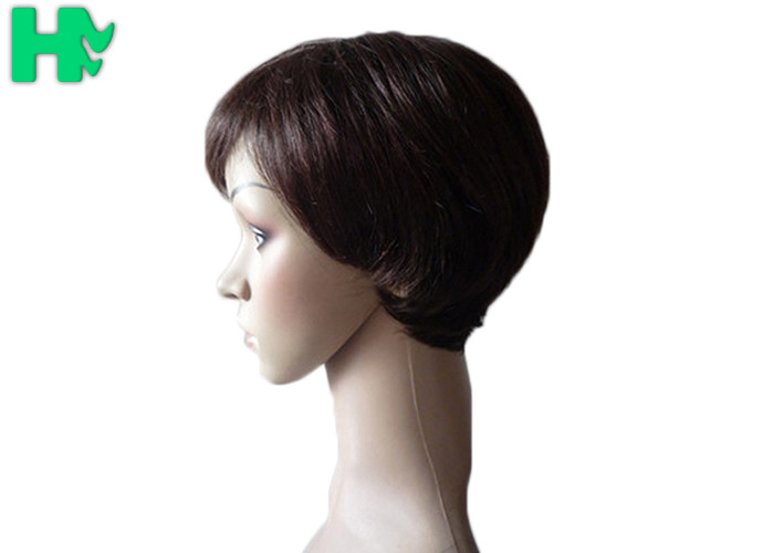 Ladies Natural Looking Human Hair Wigs Loose Wave Natural Hairline