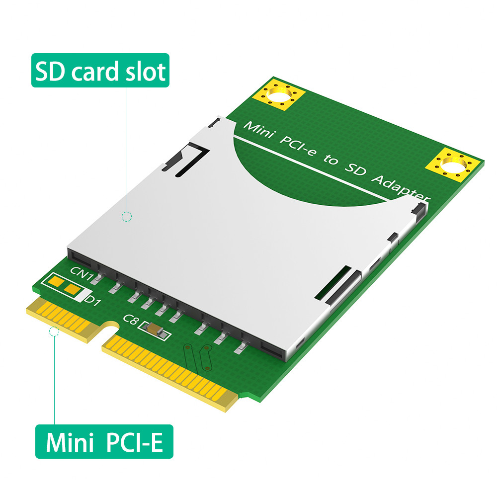 Compact MiniCard Adapter for SD Card Easy to and Mini PCI-e to SD card conversion Install