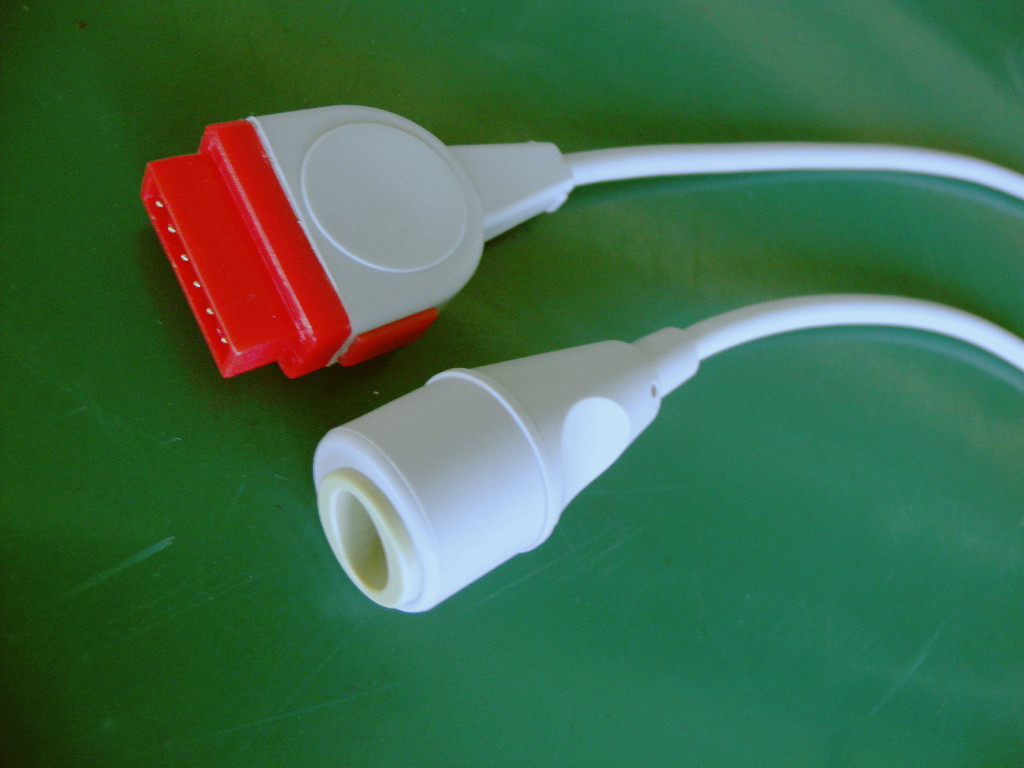 GE Utah Invasive Blood Pressure Cable 12ft Grey Rect 11pin To Utah-4pin