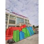 Family Friendly Straight Rainbow Kids Water Slide Colourful Fiberglass