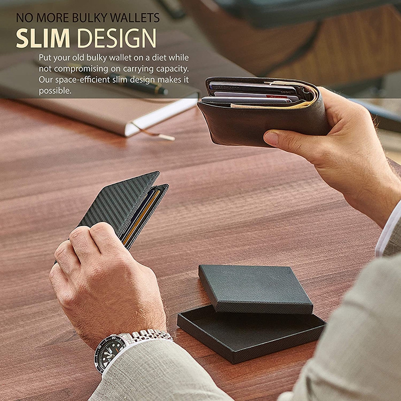 Minibook Rfid Clip Carbon Fiber Wallet Clip Card Holder for Organizing Business Cards