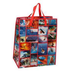 China Reusable Shopping Laminated Pp Woven Bag Bag Flower Design Gravure Printing Shopping Bag wholesale