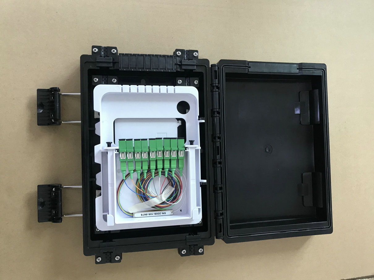 12fibers 9SC 1X8 PLC Fiber Optic Terminal Box Aerial Hanged