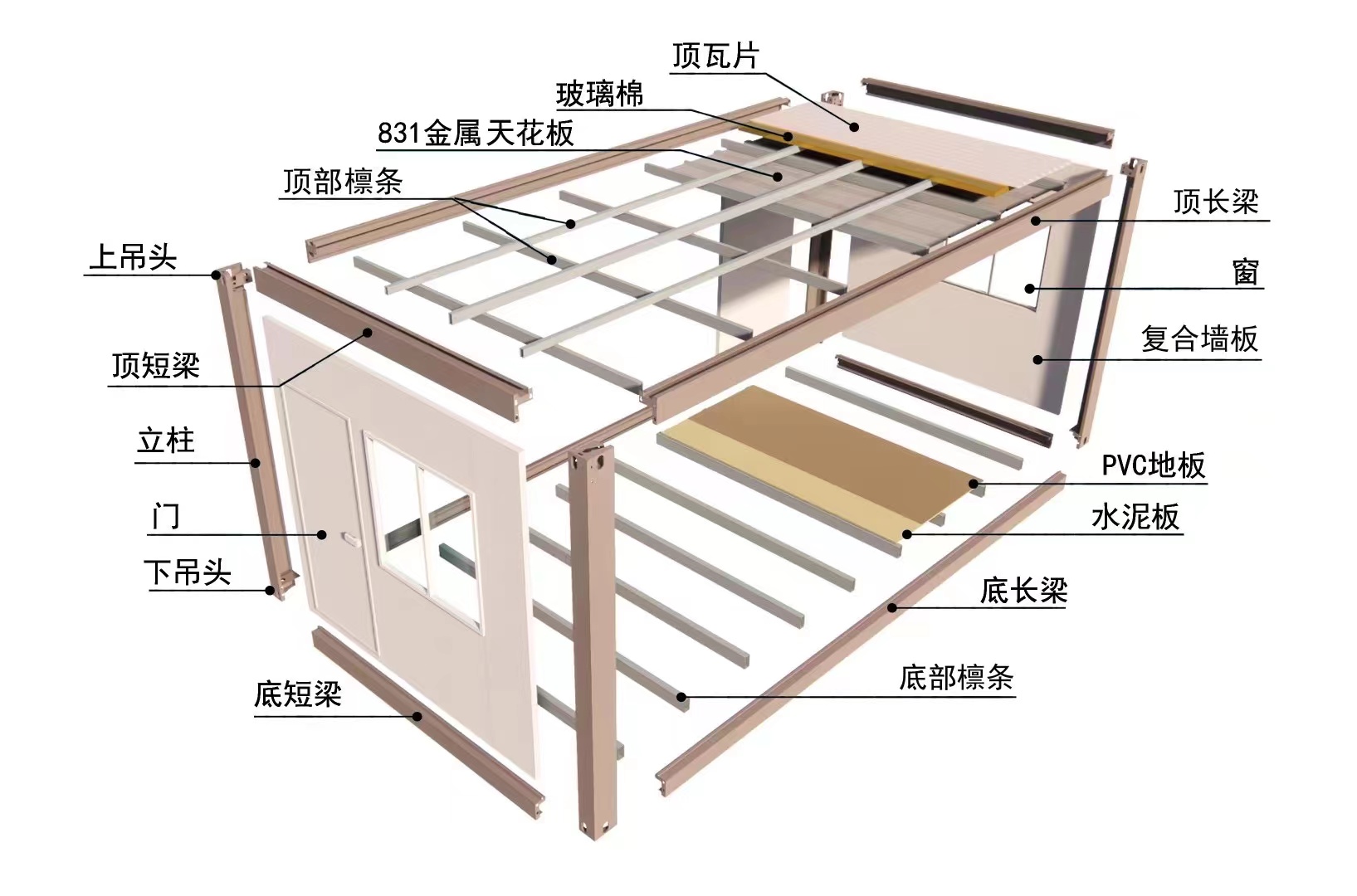 Reasonable Breathable Container House with Security Door and 1 Bedroom Detachable Material Solution
