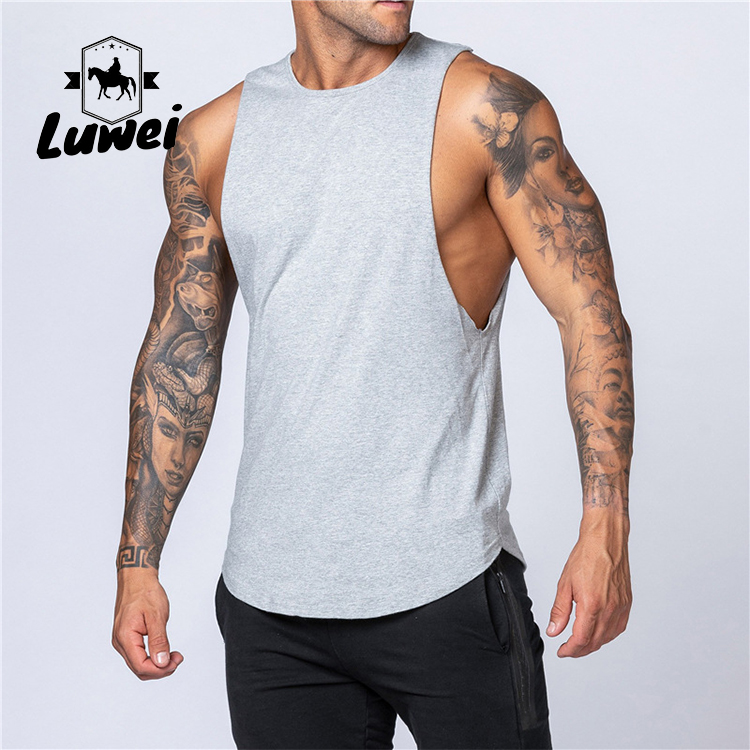 Sleeveless Men Workout Tank Top Cutout Hollow Bodybuilding Gym Tank Top