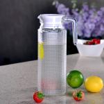 1L Beautifully Etched Glass Pitcher Lead Free Soda Lime Glass Material