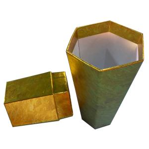 China Wholesale Customized Luxury Hexagon Gold Stamping Ring/Jewelry/Necklace Packaging Gift Box Hardcover Packing Gift Box wholesale