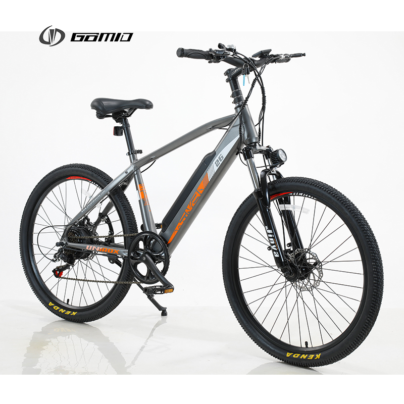 GOMID Electric Mountain Bike with Shimano 6 Speed Derailleur Lightweight Aluminium Alloy Frame 40-50Km Range per Power