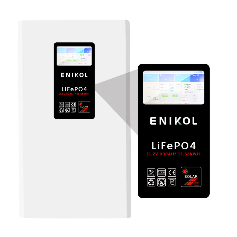 Power Wall Mounted 300Ah 48V LiFePo4 Battery Lithium For Solar With Smart BMS
