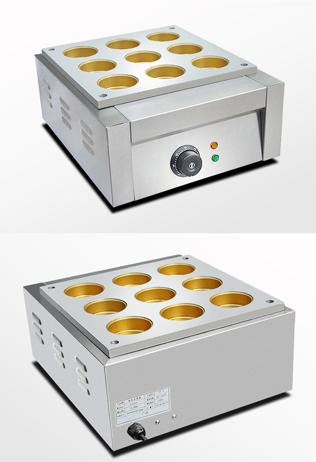 Solid Electric 9 Hole Red Bean Cake Making Machine 470*350*190mm
