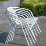 Outdoor Balcony Restaurant Cafe Garden Leisure Metal Glass Round Table and