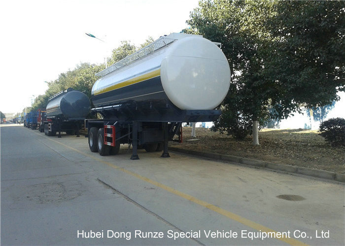 Dual Axle 32 Ton Tank Semi Trailer Single Point Suspension For Hydrofluoric Acid / HCL