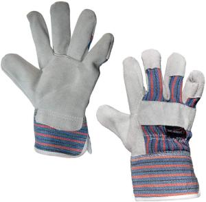 China 14'' 16'' 18'' Rubberized Cuff Cow Split Leather Safety Gloves 213g wholesale