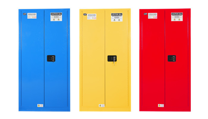 Combustible Chemicals Safety Storage Red Fire Cabinet Self Close Door Type 45Gallon