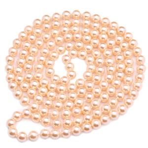 China Luxury Pink Round 8mm Shell Pearl Sweater Necklace 55 Inches (N08217) wholesale