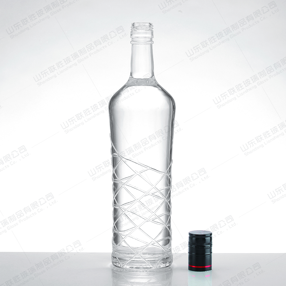 Clear Champagne Sparkling Wine 500ml Glass Bottle with Hot Stamping Surface Handling