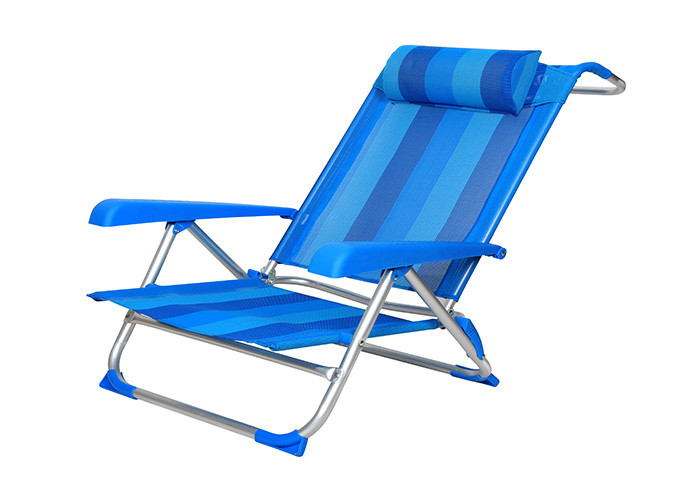 Outdoor Steel Textilene Recliner Garden Chairs Backpack Beach Sand Chair