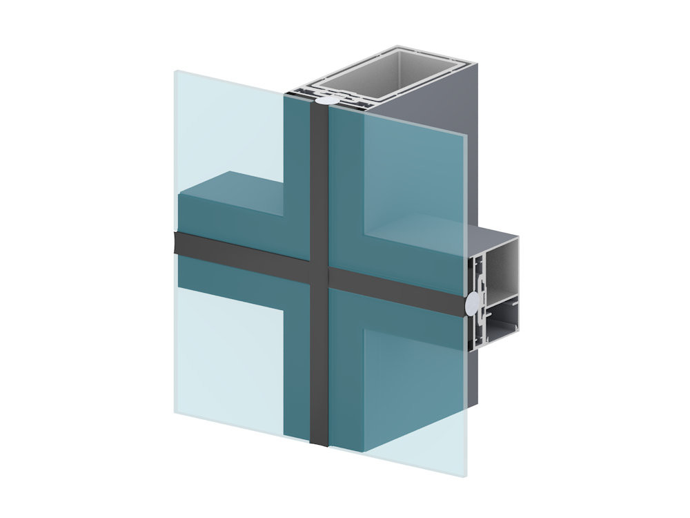 6063 T5 Square Aluminium Curtain Wall Profile Easy To Clean And Maintain
