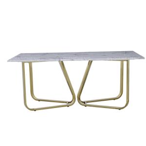 China Rose Gold OEM Luxury Marble Dining Table 6 Seater Naturally hard wearing wholesale