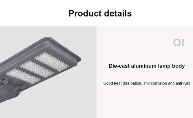 All in One Integrated Solar LED Street Light with Auto Dimming in Smart Cities