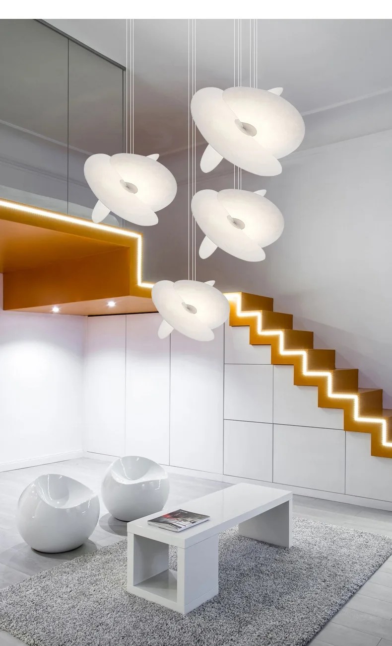 Luceplan Levante Pendant Light Nordic Silk Chandelier Illa Apartment Duplex Staircase chandelier guzhen(WH-AP-550)